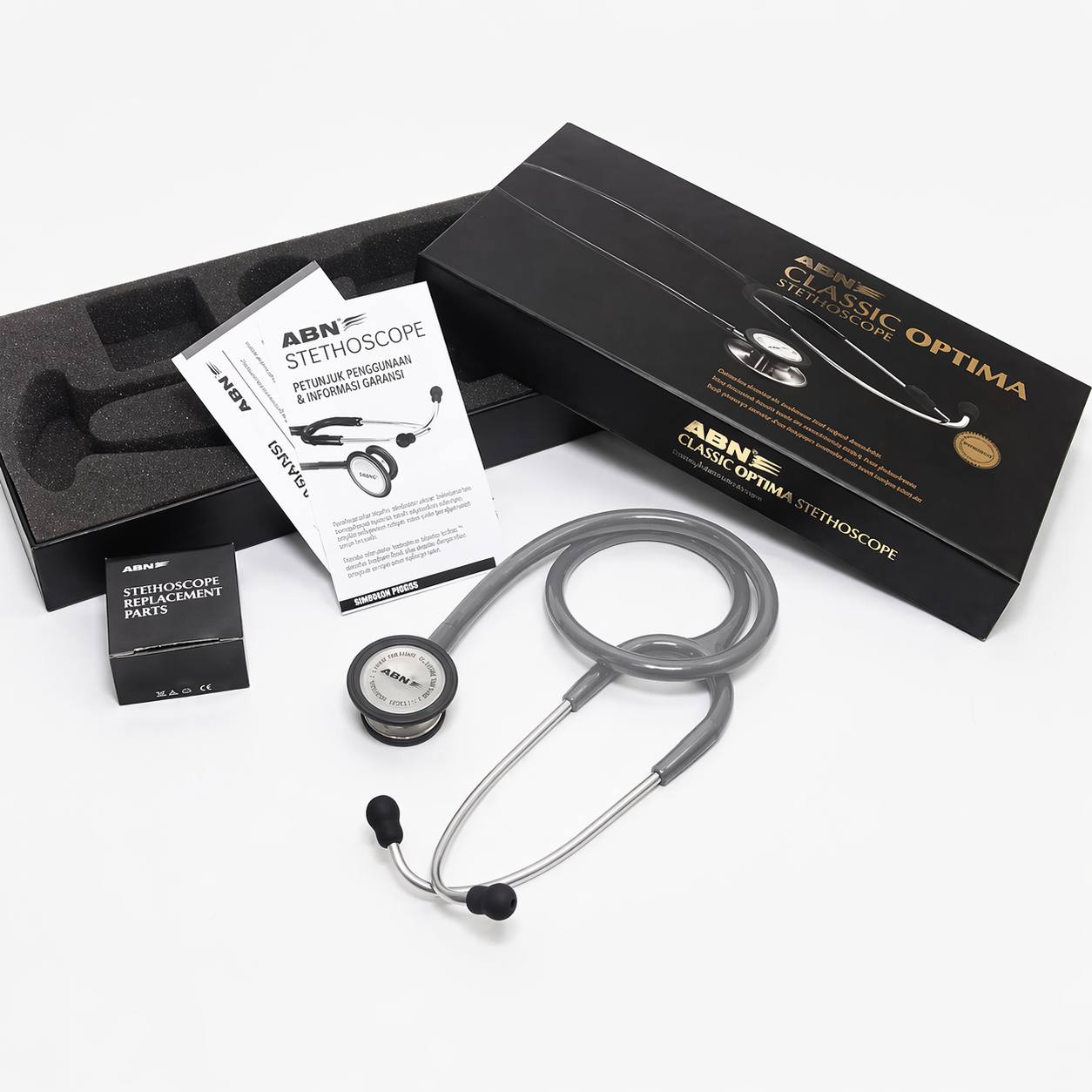 ABN Classic Optima Adult Stethoscope – Grey - Image 4