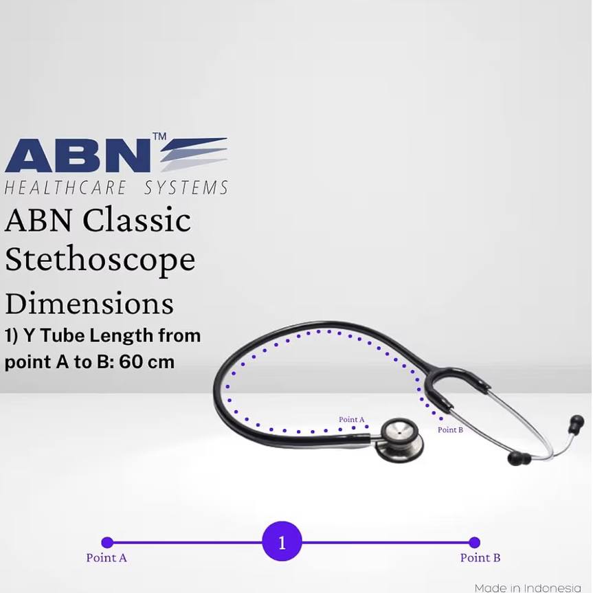 ABN Classic-S Stethoscope Adult Black - Image 3