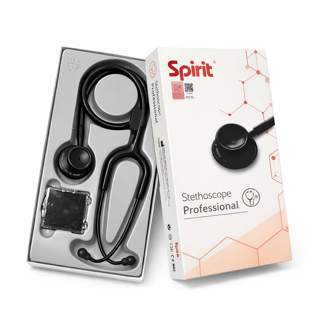 Spirit Professional Stethoscope – Black Edition (Dual Head)