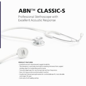 ABN Classic-S Adult Stethoscope – White