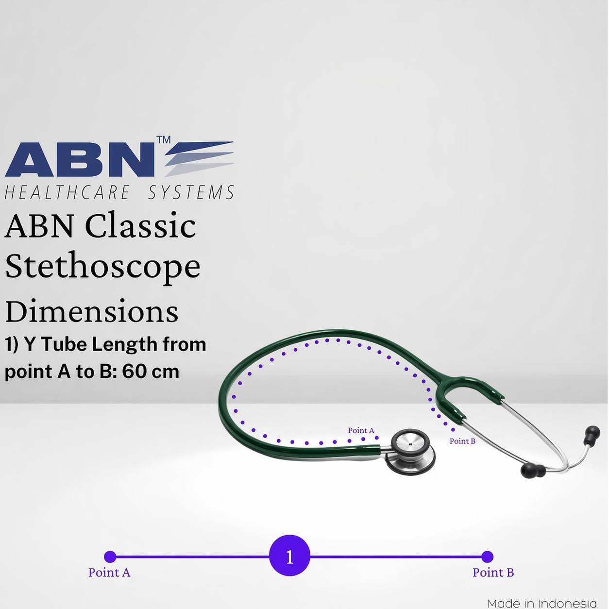 ABN Classic-S Adult Stethoscope – Hunter Green - Image 3