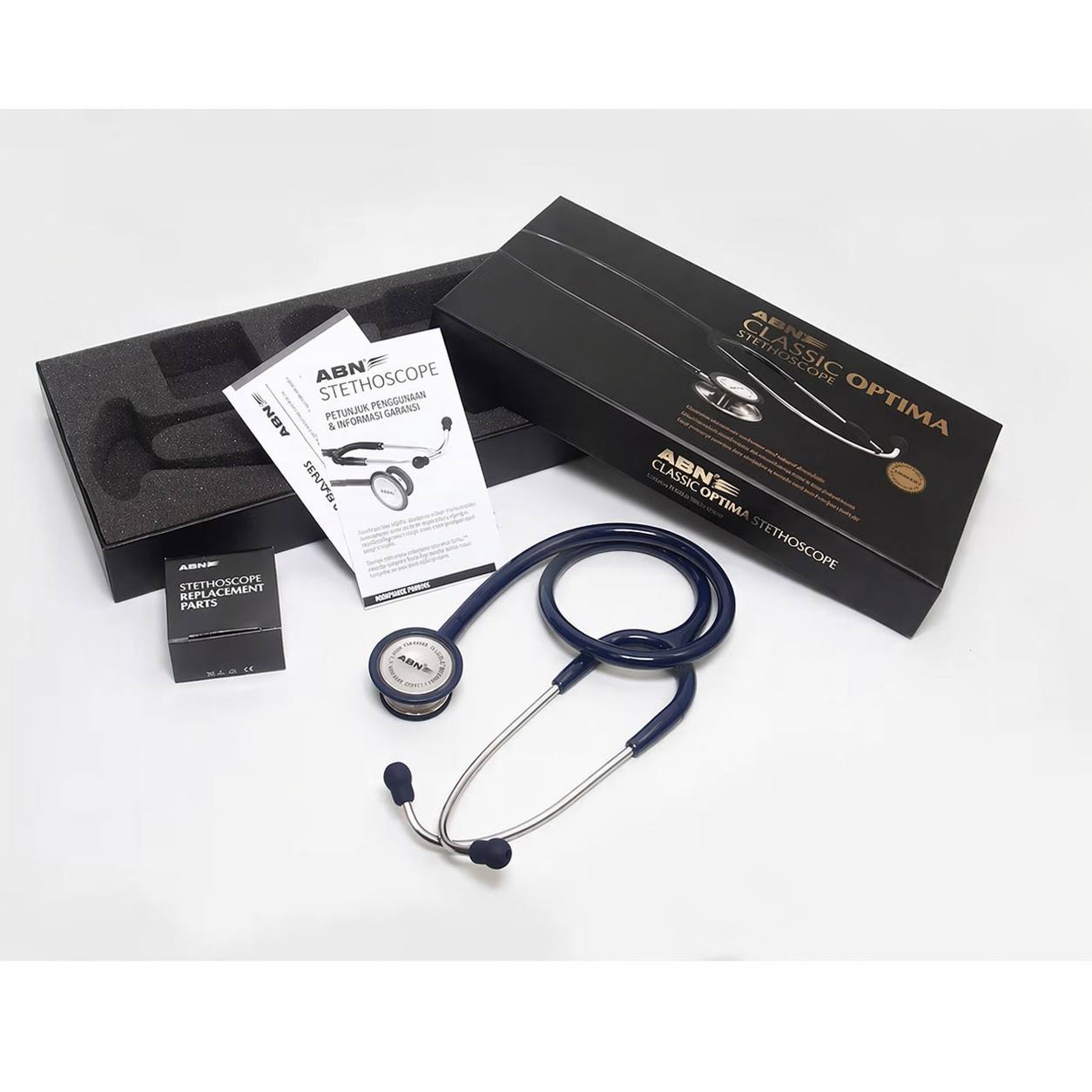ABN Classic Optima Adult Stethoscope – Navy Blue - Image 2