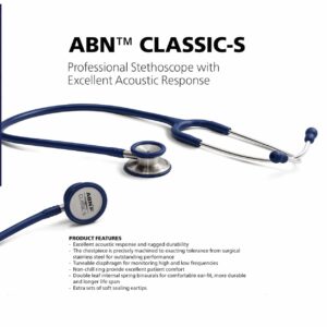 ABN Classic-S Adult Stethoscope – Navy Blue